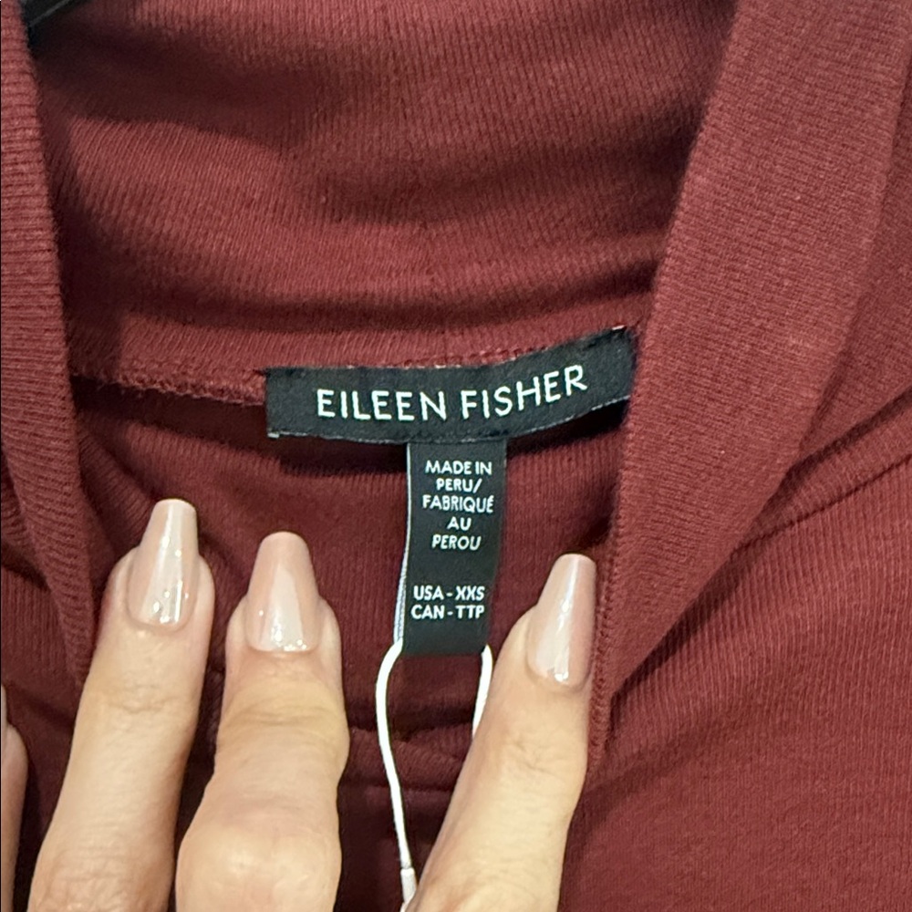 Eileen Fisher Deep Red Long Sleeve Turtleneck - Picture 3 of 3